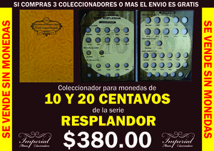 COLECCIONADOR PARA MONEDAS DE  10 Y 20 CENTAVOS SERIE RESPLANDORES