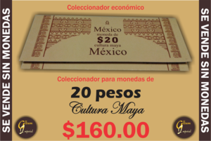 COLECCIONADOR ECONOMICO PARA  DE MONEDAS DE 20 PESOS